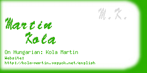 martin kola business card